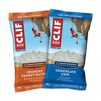 Clif Bar Energy Variety Pack (Kosher, 70 % Organic) (22 - 68 g (11 Chocolate Chip, 11 Crunchy Peanut Butter)) - Pantree Food Service