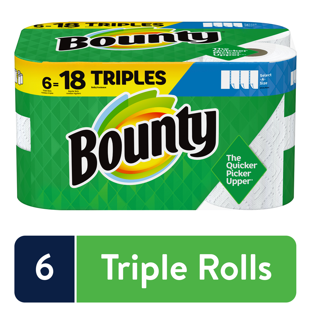 Bounty Paper Towel Triple Roll Select-A-Size (6=18 Rolls) (1 - 6 Rolls (135 Sheets)) - Pantree Food Service