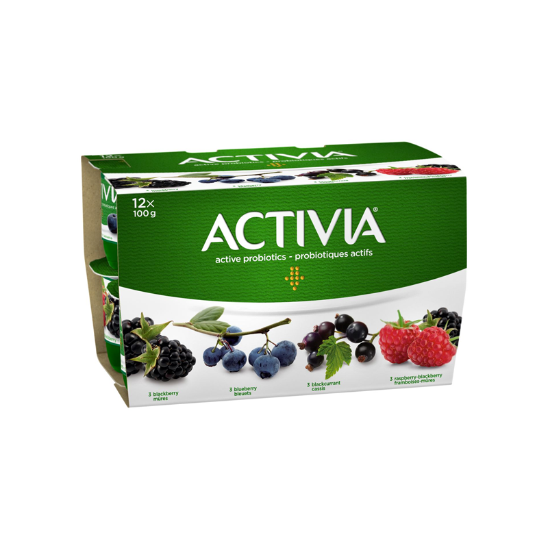 Danone Activia Blueberry Blackberry Darkberry Blackcurrant Yogurt ( 4-12 pk (100 g)) (jit) - Pantree Food Service