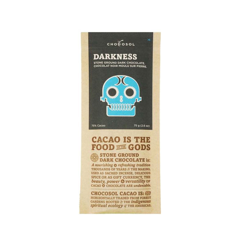 Chocosol Dark Chocolate Darkness (75% Cacao) (10-75 g) (jit) - Pantree Food Service