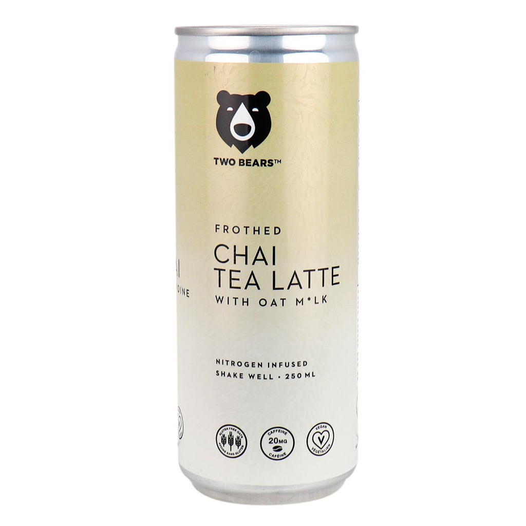 Two Bears - Frothed Chai Tea Oat Milk Latte (6x207ml) - Pantree Food Service