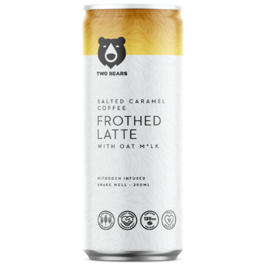 Two Bears - Frothed Salted Caramel Oat Milk Latte (6x207ml) - Pantree Food Service