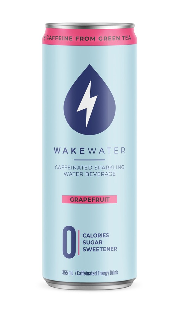 WakeWater - Caffeinated Sparkling Water - Grapefruit (12x355ml) - Pantree Food Service