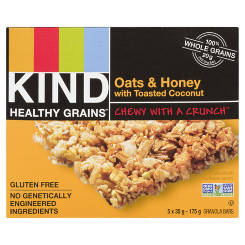 Kind Bar Oats & Honey Bars with Toasted Coconut ( 8 - 175 g (40 bars per case)) (jit) - Pantree Food Service