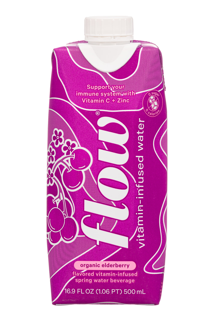 Flow Naturally Alkaline Spring Water-Vitamin Infused Elderberry (12x500 ml) - Pantree Food Service