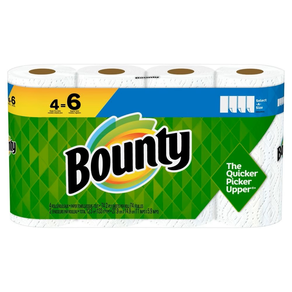 Bounty Select A Size 2 Ply 68 Sheets Paper Towel (4=6) (Case of 6-4 Rolls (24 Rolls Total)) - Pantree Food Service