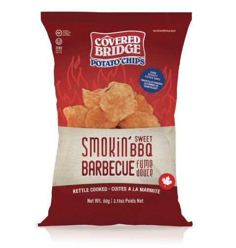 Covered Bridge Kettle Chips - Smokin Sweet BBQ (24x60g) - Pantree Food Service