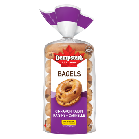 Dempster's Bagels Cinnamon Raisin (1-450g (6 Bagels)) - Pantree Food Service