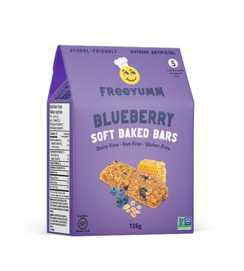 FreeYumm - Blueberry Soft Baked Bars (5x27g) - Pantree Food Service