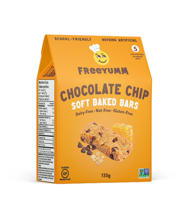 FreeYumm - Chocolate Chip Soft Baked Bars (5x27g) - Pantree Food Service