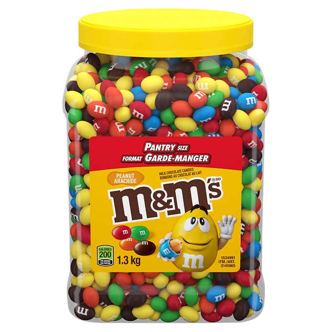 M&M's - Peanut Milk Chocolate Candies Jar (1.3kg) - Pantree Food Service