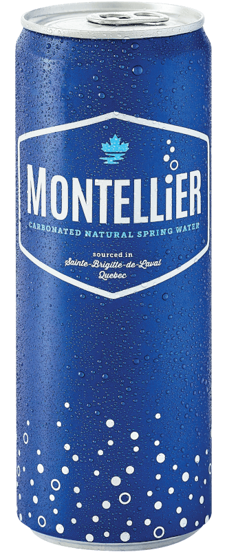 Montellier - Carbonated Natural Spring Water Slim Can (24x355ml) - Pantree Food Service