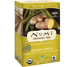 Numi Organic Tea - Ginger Lemon Decaf (16 bags) - Pantree Food Service