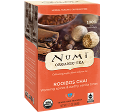 Numi Organic Tea - Rooibos Chai (18 bags) - Pantree Food Service