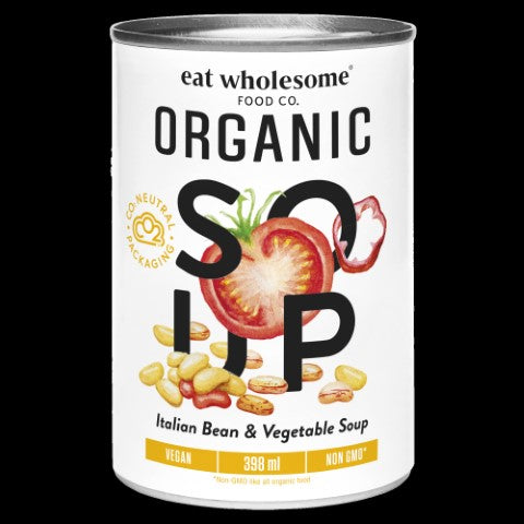 Eat Wholesome Organic Italian Bean & Vegetable Soup (NonGMO, Organic, Vegan) (12-398 mL) (jit) - Pantree Food Service