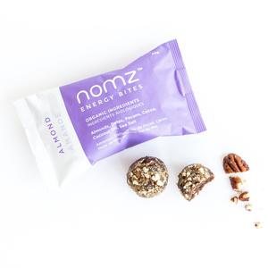 nomz - Energy Bites - Almond (12 pouches / 24 energy bites) - Pantree Food Service