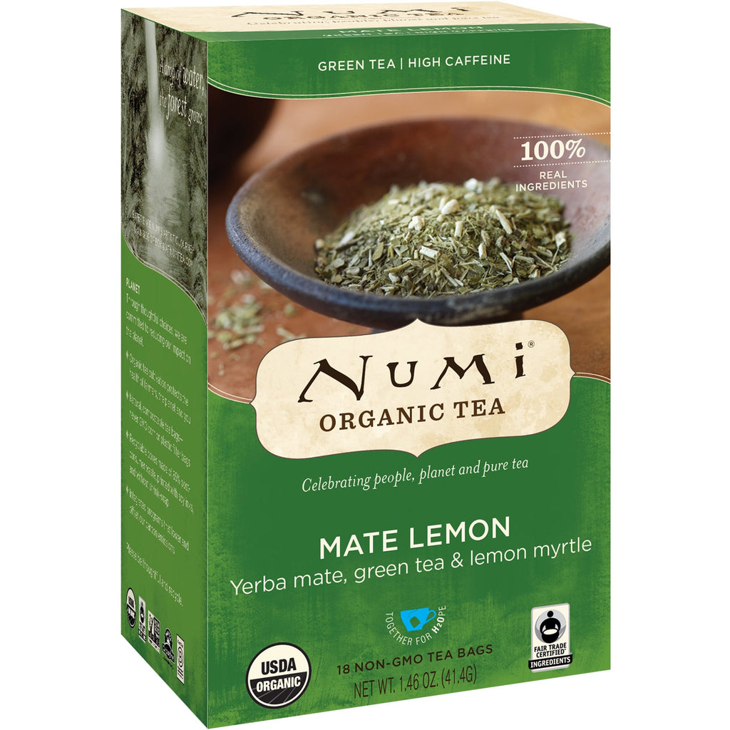 Numi Organic Tea - Mate Lemon (18 bags) - Pantree Food Service