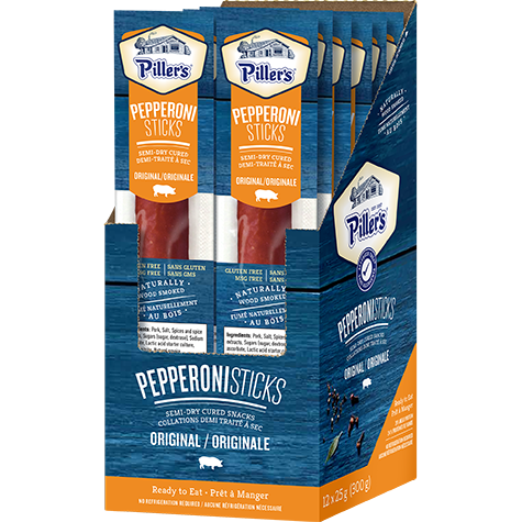 Piller's Pepperoni Sticks - Original (12 x 25g) - Pantree Food Service