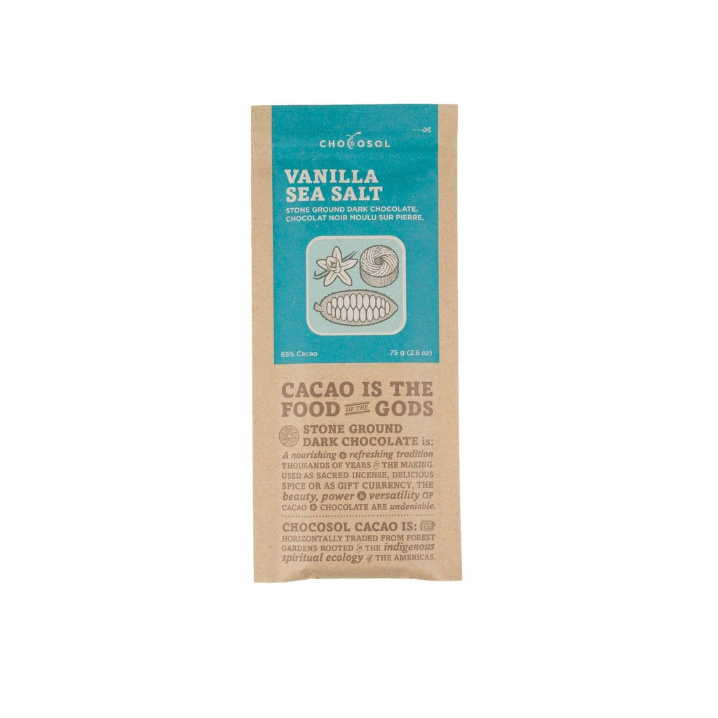 Chocosol - Chocolate Bar, Vanilla Sea Salt (75g) - Pantree Food Service